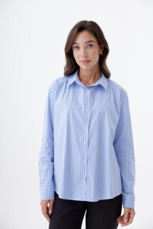 Camisa manga larga rayada oversize