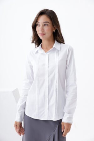 Camisa manga larga puño puntilla